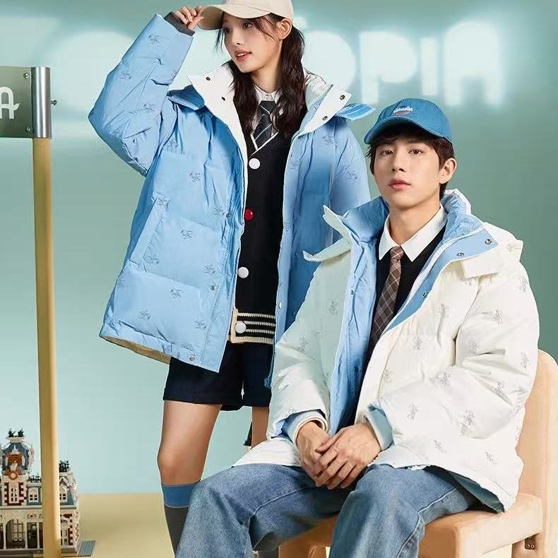 冬上新！唐S家联名款情侣秋冬卡通印花宽松休闲羽绒服