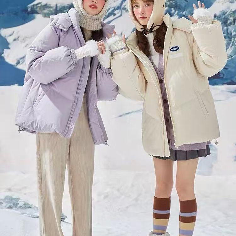 冬上新！S~L码唐S家女款冬季羽绒服连帽短款小个子宽松设计感保暖