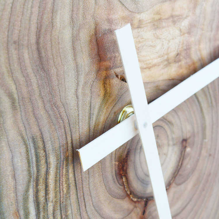 昆园原木质年轮时钟表复古田园个性静音实木挂钟客厅大号创意壁钟