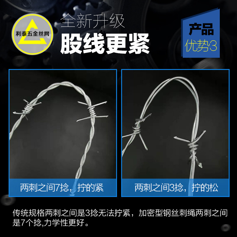 热销热镀锌带刺铁丝网围r栏防爬刺防盗刺防护钢丝网刺绳刺铁丝铁