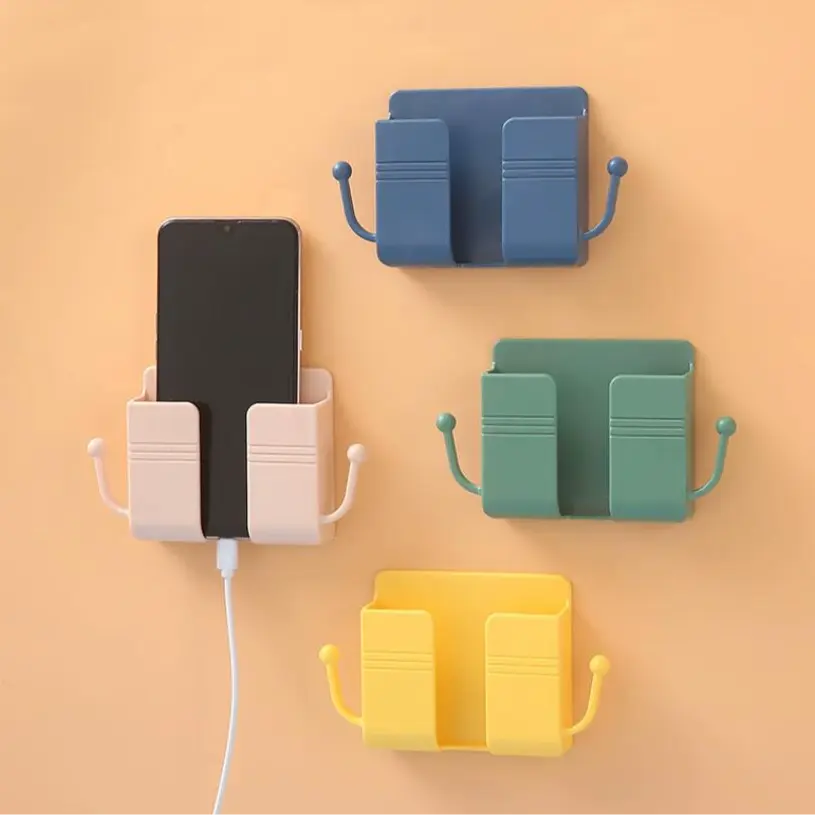 【一套6个】壁挂手机遥控器充电收纳盒加大背胶挂钩免打孔置物盒,收纳整理,壁式收纳盒,淘宝优惠券,粉丝福利购,淘宝优惠卷