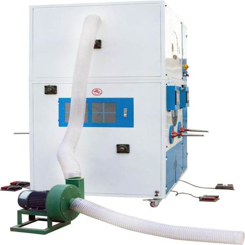 成林机械流量充绒机采用无接触式称重应用于羽绒服充绒机棉服