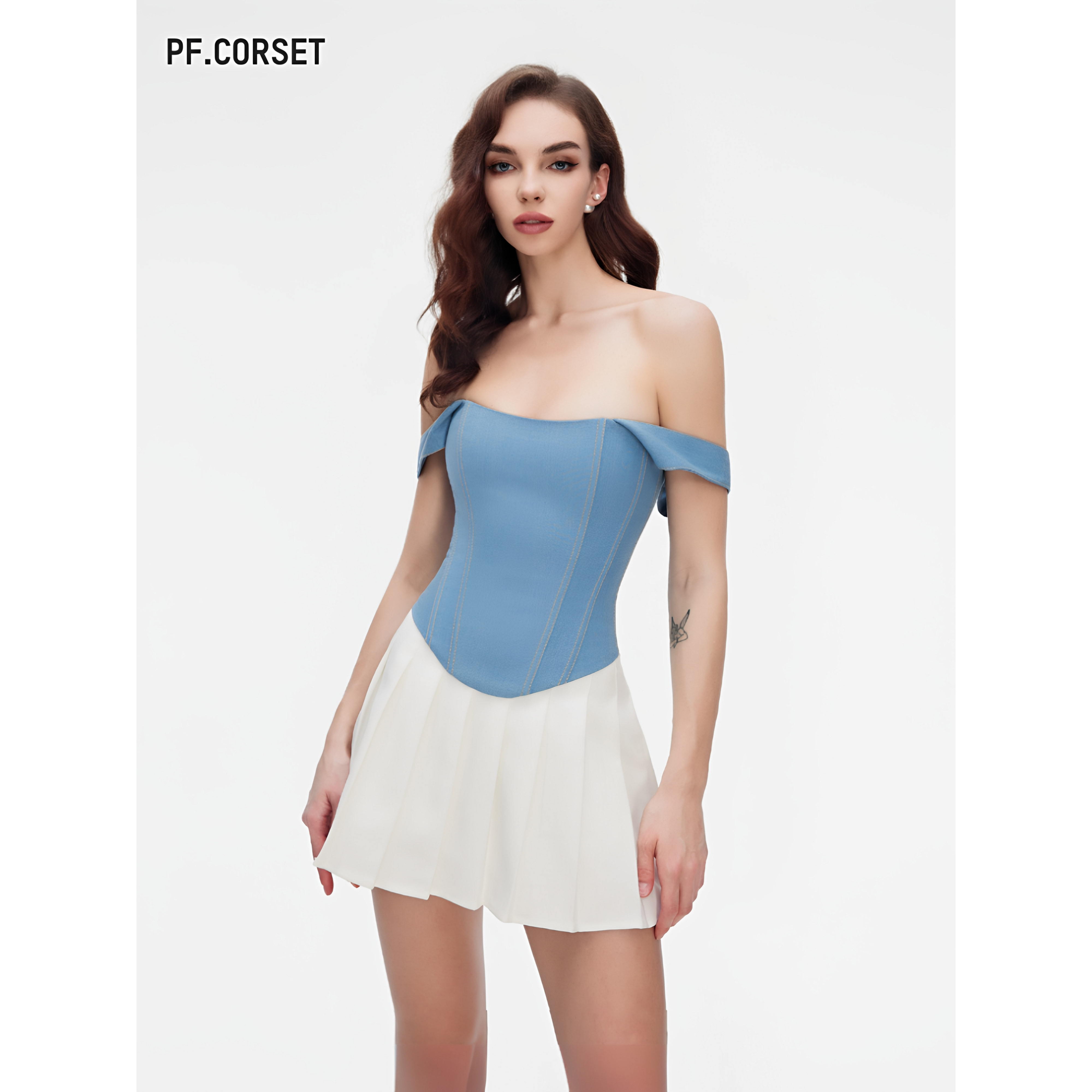 Vita 酷飒牛仔背心鱼骨胸衣上衣塑身显瘦PerfectCorsetNY