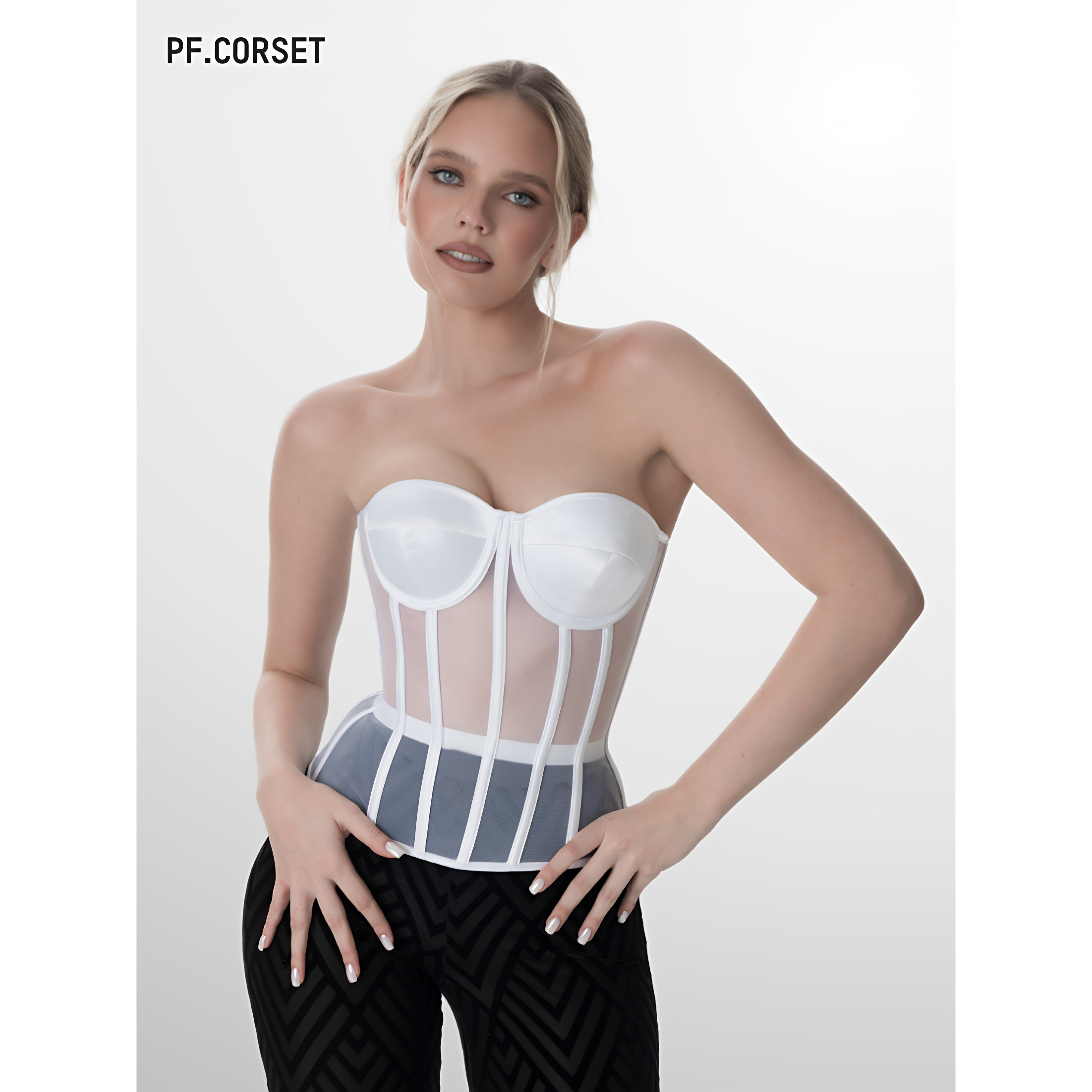 Secret form bra白色高级法式束腰塑身鱼骨胸衣PerfectCorset NY