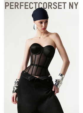 【戚薇同款】Secret黑色高级法式束腰鱼骨胸衣PerfectCorsetNY