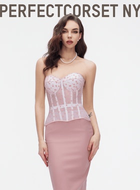 【氧化菊同款】Marie粉色网纱波点束腰鱼骨胸衣PerfectCorset NY