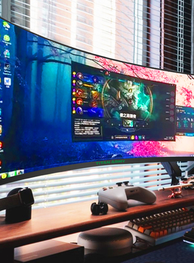 泰坦军团4K带鱼屏34英寸C34A1R+曲面显示器电竞200Hz电脑32屏幕2K