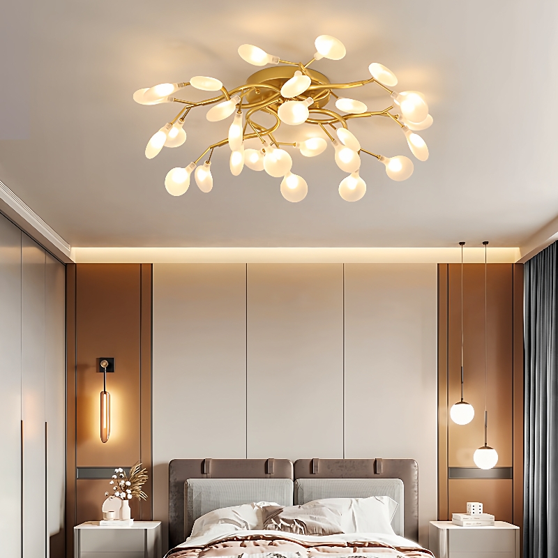 卧室灯轻奢吸顶灯现代简约创意网红萤火虫2023年新款主卧房间灯具