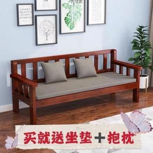 实木长椅沙发椅阳台客厅出租屋简易休闲长椅子双人三人沙发长椅厂