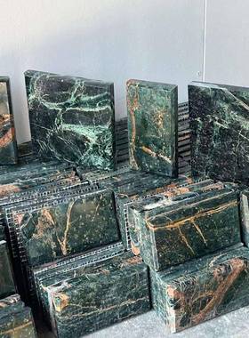 绿色奢石装修大理石样品300*300谱拉达绿四季绿天然石材小块样板