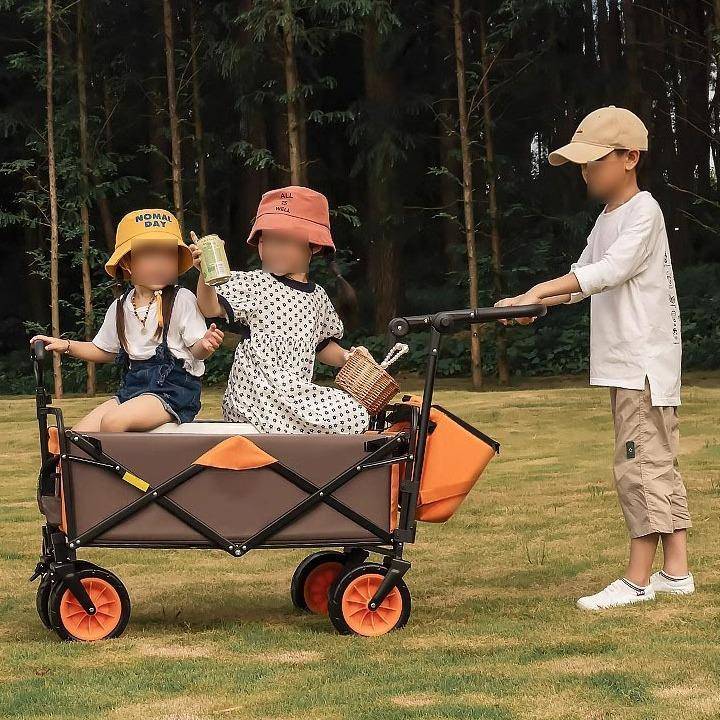 包邮可躺小推车手拉车野营野餐营地车小孩拖车户外折叠露营儿童