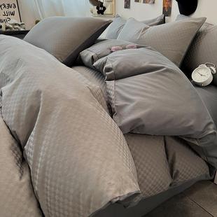冬季 纯棉被套150x200单件100全棉床单200x230格子被罩1.5米三件套