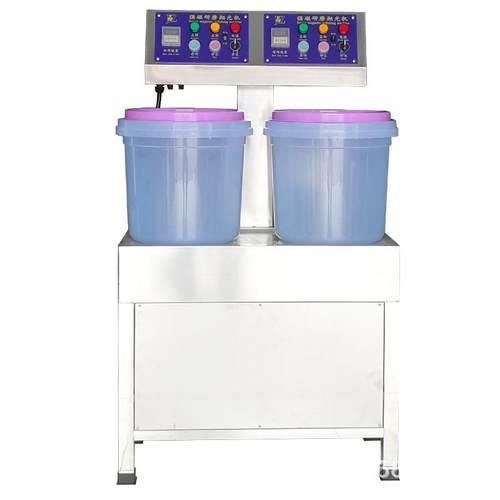 磁力抛光机双工位不锈钢抛光机强磁研磨成本低速度快双位同时操作