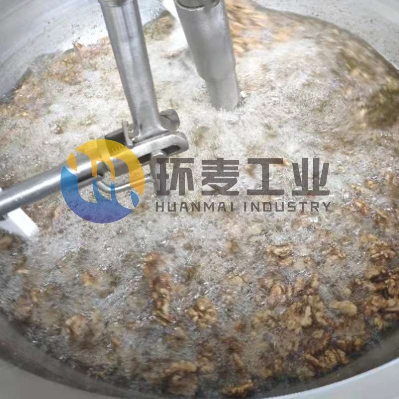 不锈钢全自动裹糖设备 琥珀核桃仁搅拌炒锅 蜂蜜花生自动翻炒锅