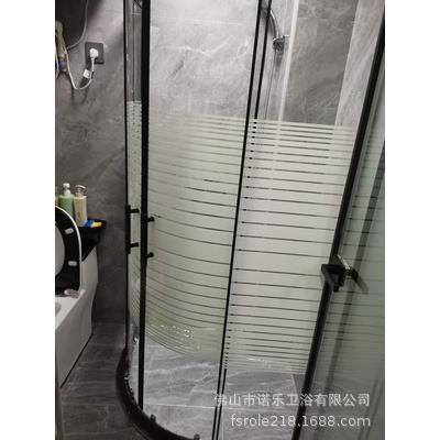 网红弧扇形淋浴房整体浴室干湿分离推拉门隔断钢化玻璃屏风