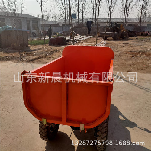手推电动灰斗车 三开门自卸型翻斗车砂浆水泥运输车