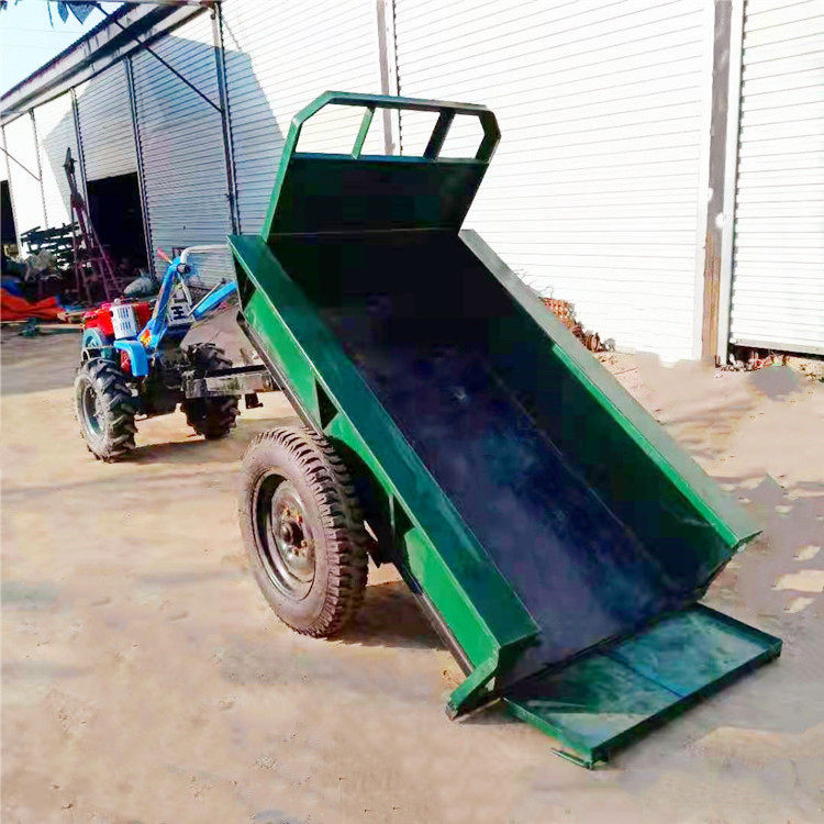 手扶车斗拖车 农用果园菜园手扶拖拉机运输 自卸手扶拖拉机车斗