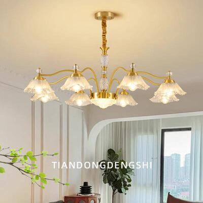法式全铜吊灯轻奢客厅主灯外贸设计师美式现代主卧室餐厅中山灯具