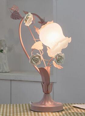 FG3创意铃兰花朵装饰台灯结婚家居小夜灯温馨法式田园桌面插电床