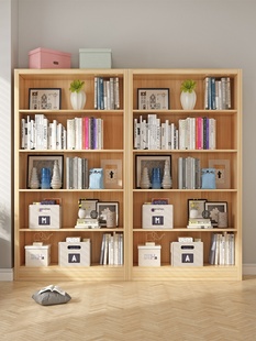 书架置物架落地简约现代家用学生经济型柜子客厅木质简易收纳书柜