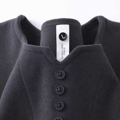 大码300斤美式休闲小V领卫衣