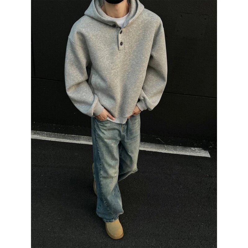 美式连帽卫衣男款秋冬硬挺外套