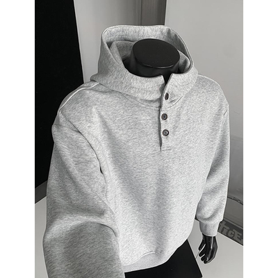 大码300斤美式短宽连帽卫衣男款