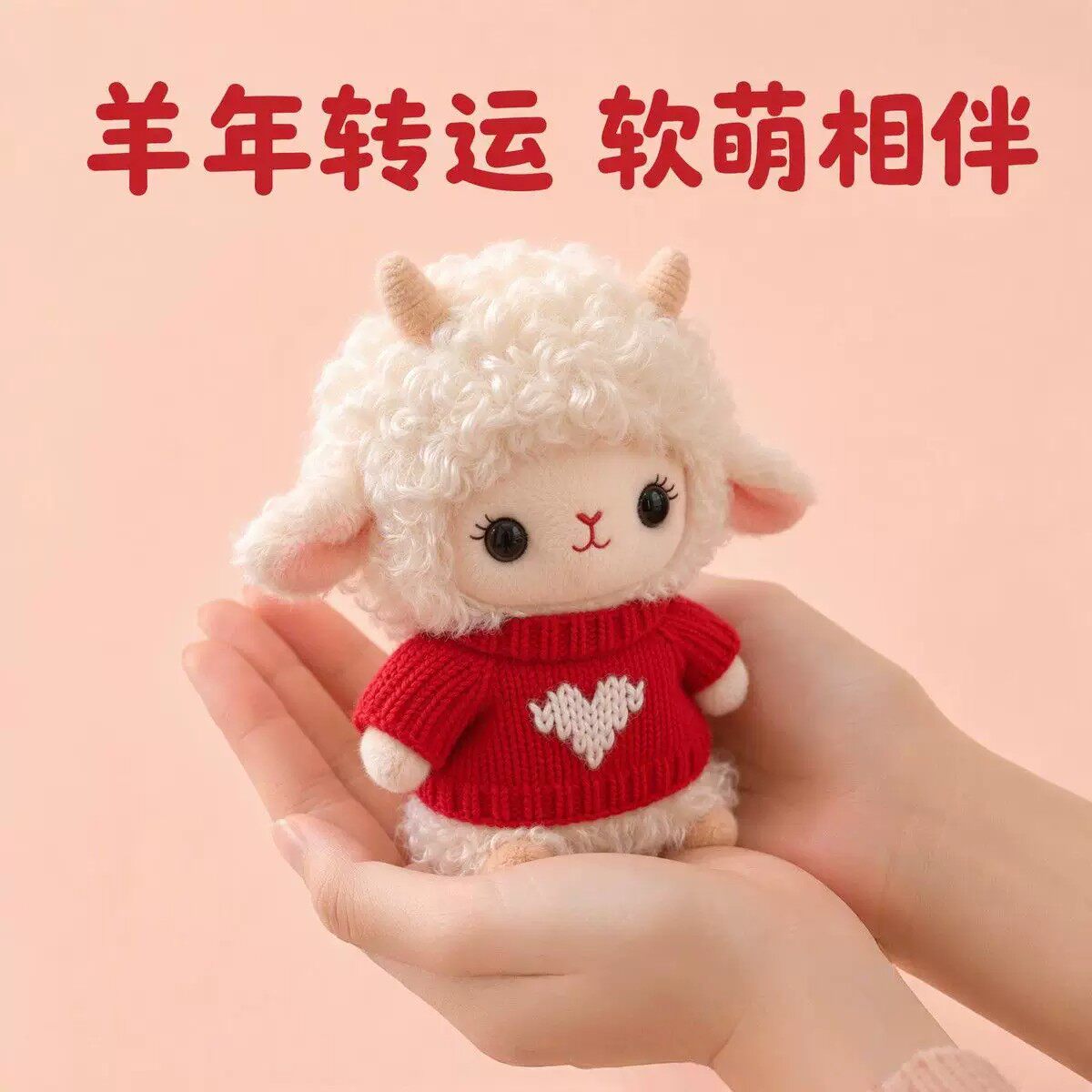 2027羊年吉祥物小羊可爱毛绒挂件