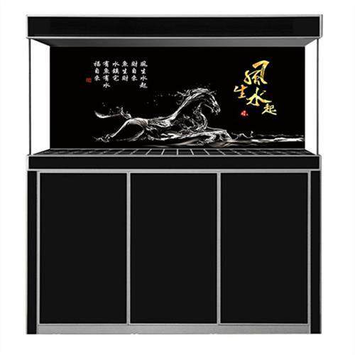 鱼缸背景贴纸5d立体底部背部乌龟缸玻璃缸外贴免胶水壁纸文字贴画