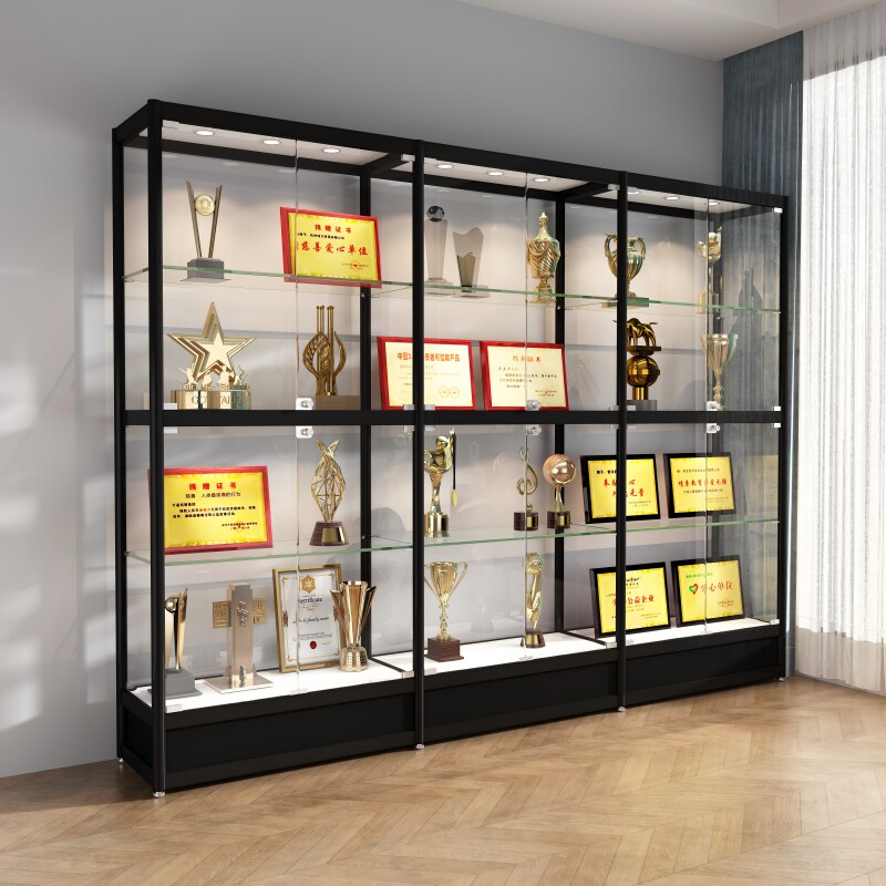 荣誉证书展示柜奖杯奖牌展架营业执照荣誉墙展示架样品柜货架定制图片