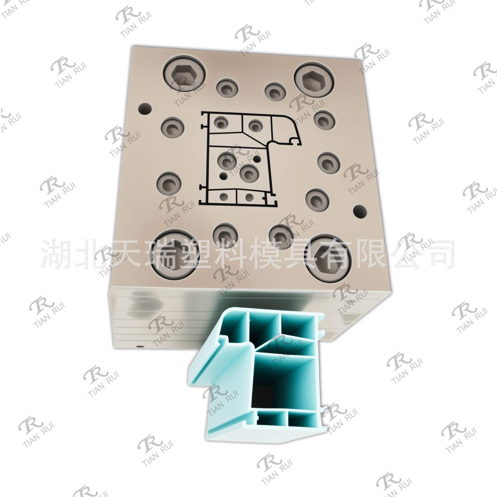 湖北天瑞模具门窗型材UPVC平开窗系列塑钢挤出模具开模