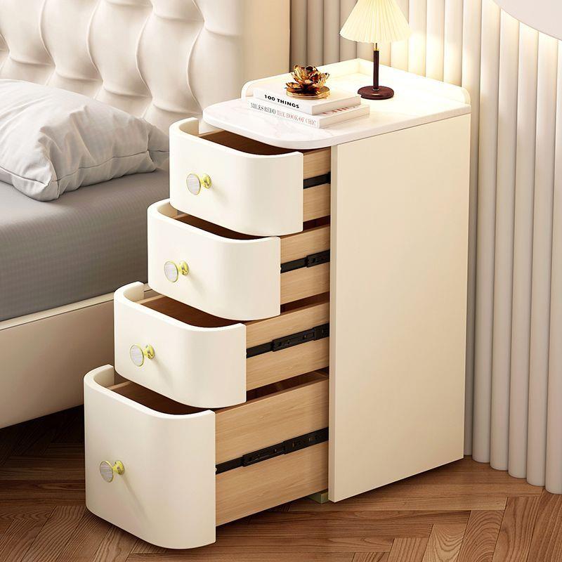 实木床头柜简约现代轻奢高级感床边加高柜80cm夹缝抽屉斗柜储物柜