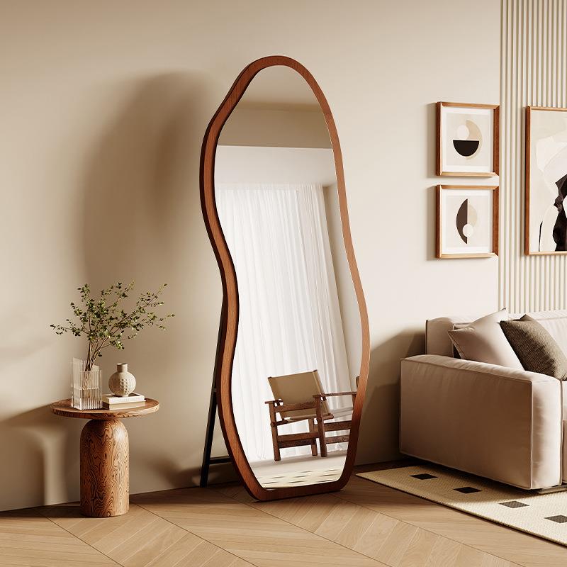 中古全身镜落地镜家用穿衣镜可挂墙异形镜子女生卧室高级感试衣镜