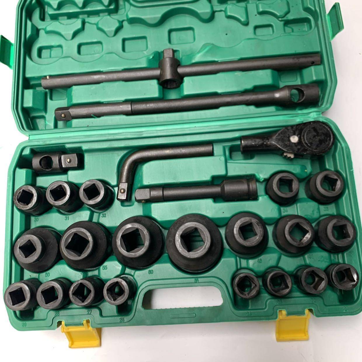3/4重型26件套套筒工具套装中风炮套头扳手六角十二角大型号气动