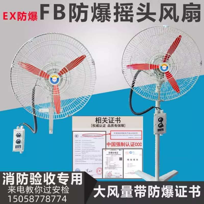 防爆摇头扇FB/BTS-500/600/750落地扇工业防爆壁式立式牛角电风扇