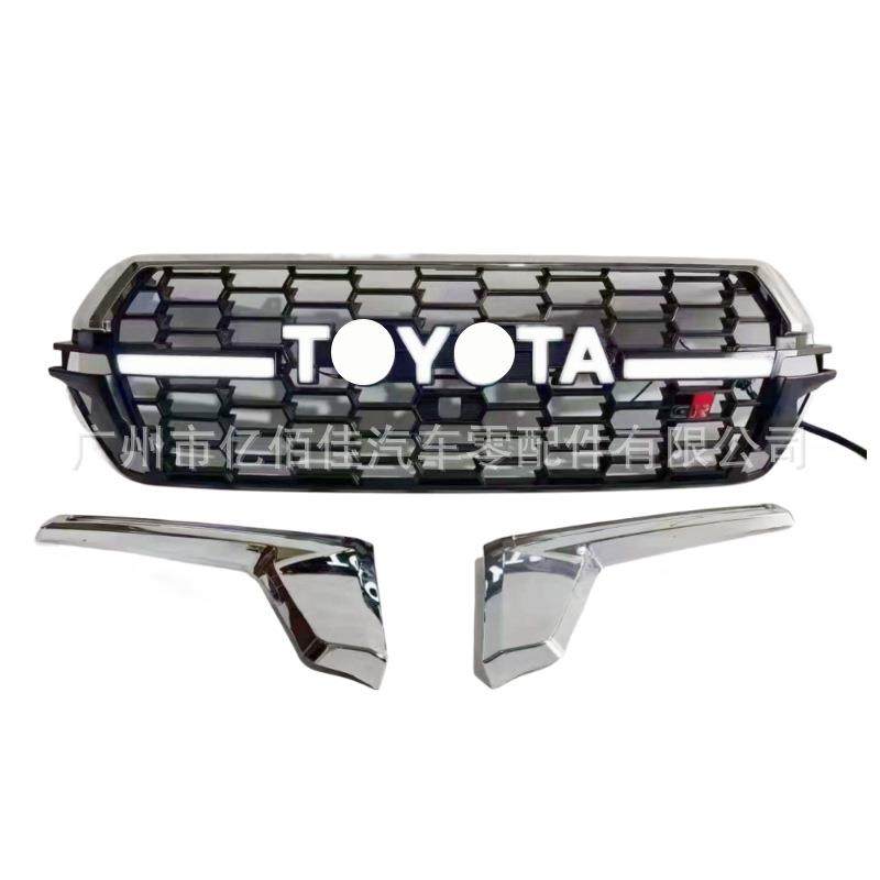 LC200酷路泽中网改装带灯LED流水2016-2021前杠通风口UZJ200新款