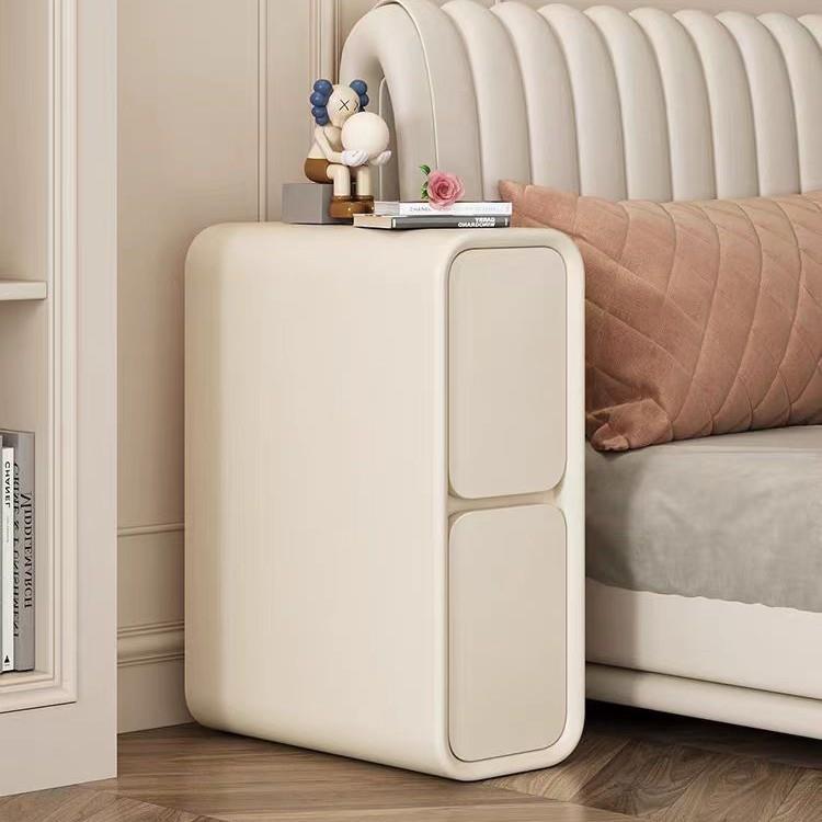 奶油风柜子极窄小型床头柜实木家用卧室夹缝置物架超窄迷你收纳柜