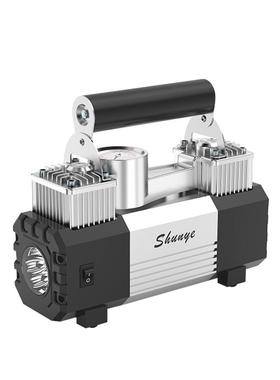 车载充气泵便携式汽车打气泵多功能带灯汽车应急工具