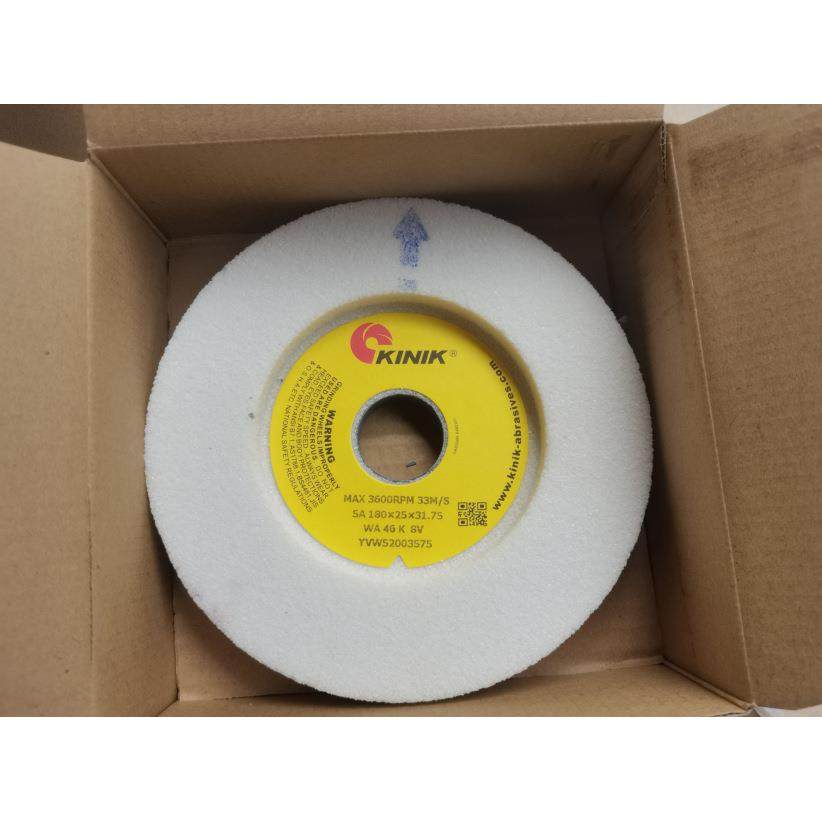 中国砂轮白刚玉白色单面凹金力砂轮KINIKWA46K180*25*31.75