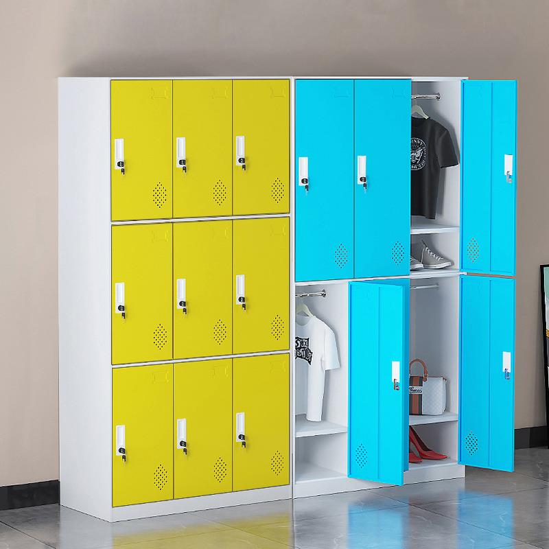 宇威钢制彩色更衣柜电子感应锁密码锁学校体育馆健身房存包储物柜