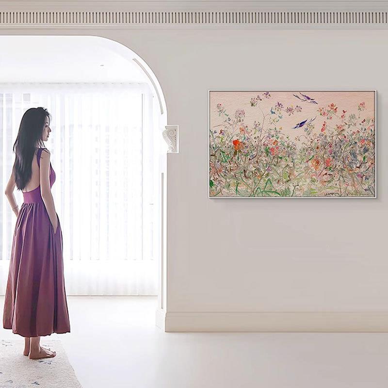 鹊落满园付毅兵法式奶油风艺术家高级感客餐厅装饰画小众温馨挂画