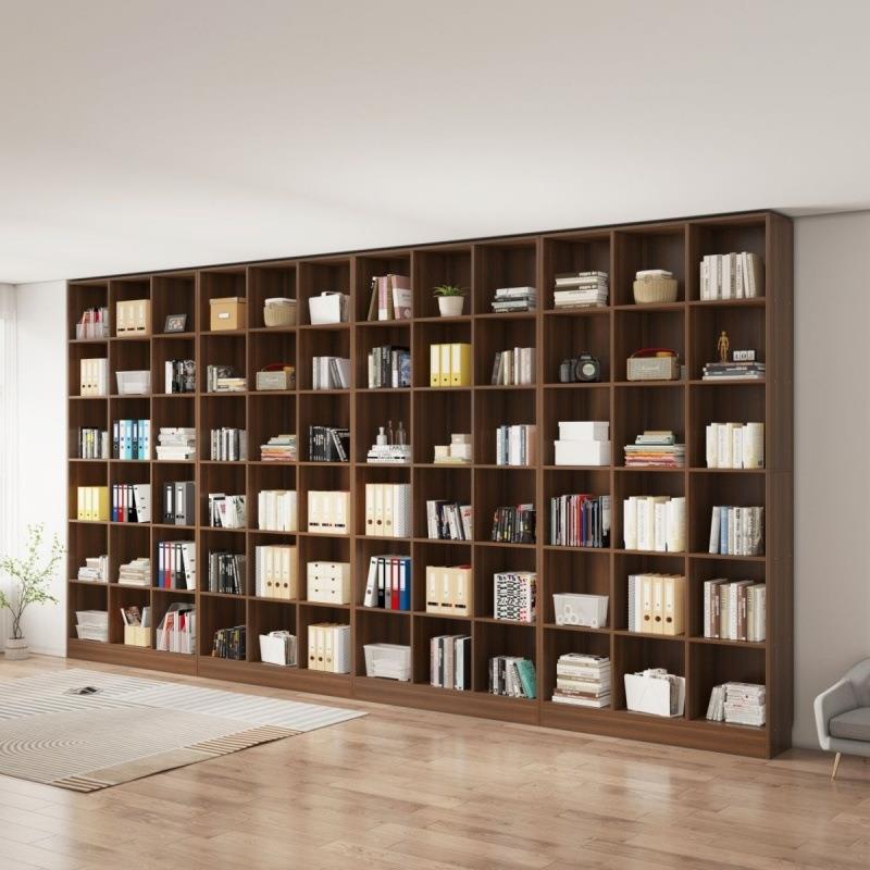 家用书柜置物柜高米自由组合书架置物架落地一体到顶整墙格子柜