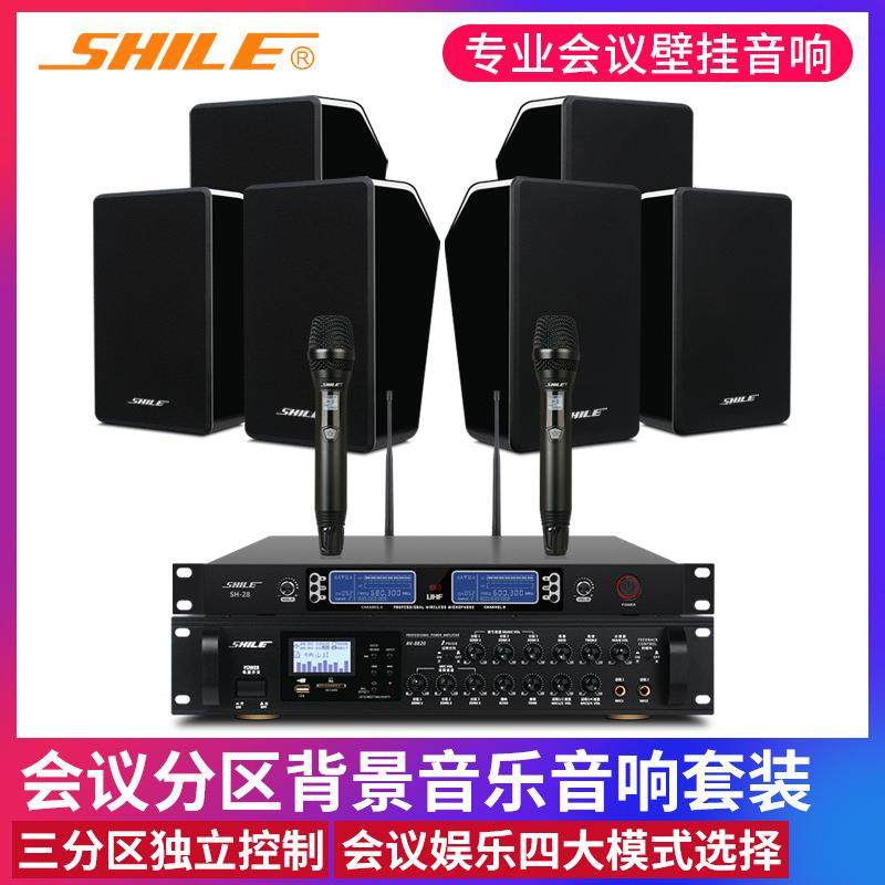 大型会议音响套装狮乐8820/BG-6培训室店铺背景音乐音箱功放设备