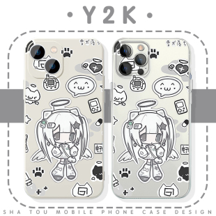y2k手机壳苹果16华为mate60亚文化iPhone15promax甜酷14一加13日系OPPO二次元 x可爱 vivo少女pura70小众40女款