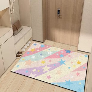 入户门卡通丝圈地垫家用进门玄关蹭土脚垫室外耐脏除尘可剪裁地毯
