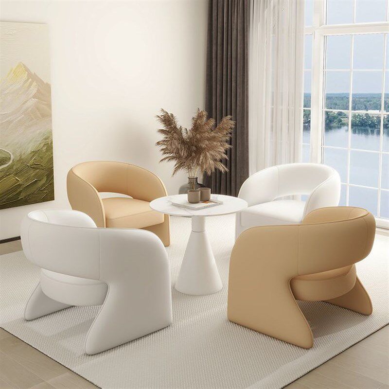 速发轻奢售楼处会客洽谈桌椅组合酒店院接待区单沙休闲人发椅