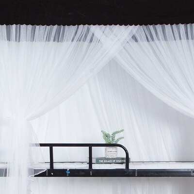 速发蚊帐学生宿铺上下舍通低1米上铺单人床简易纹账防尘顶布1.2高