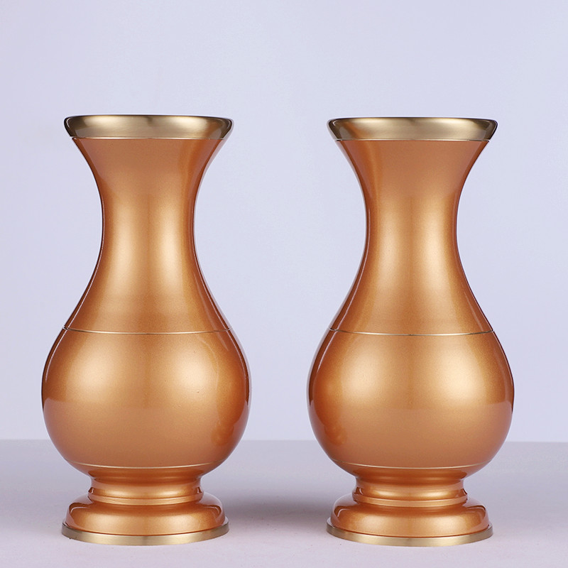 速发纯铜观莲净水瓶供佛家瓶素面佛前音花瓶花瓶花居摆件