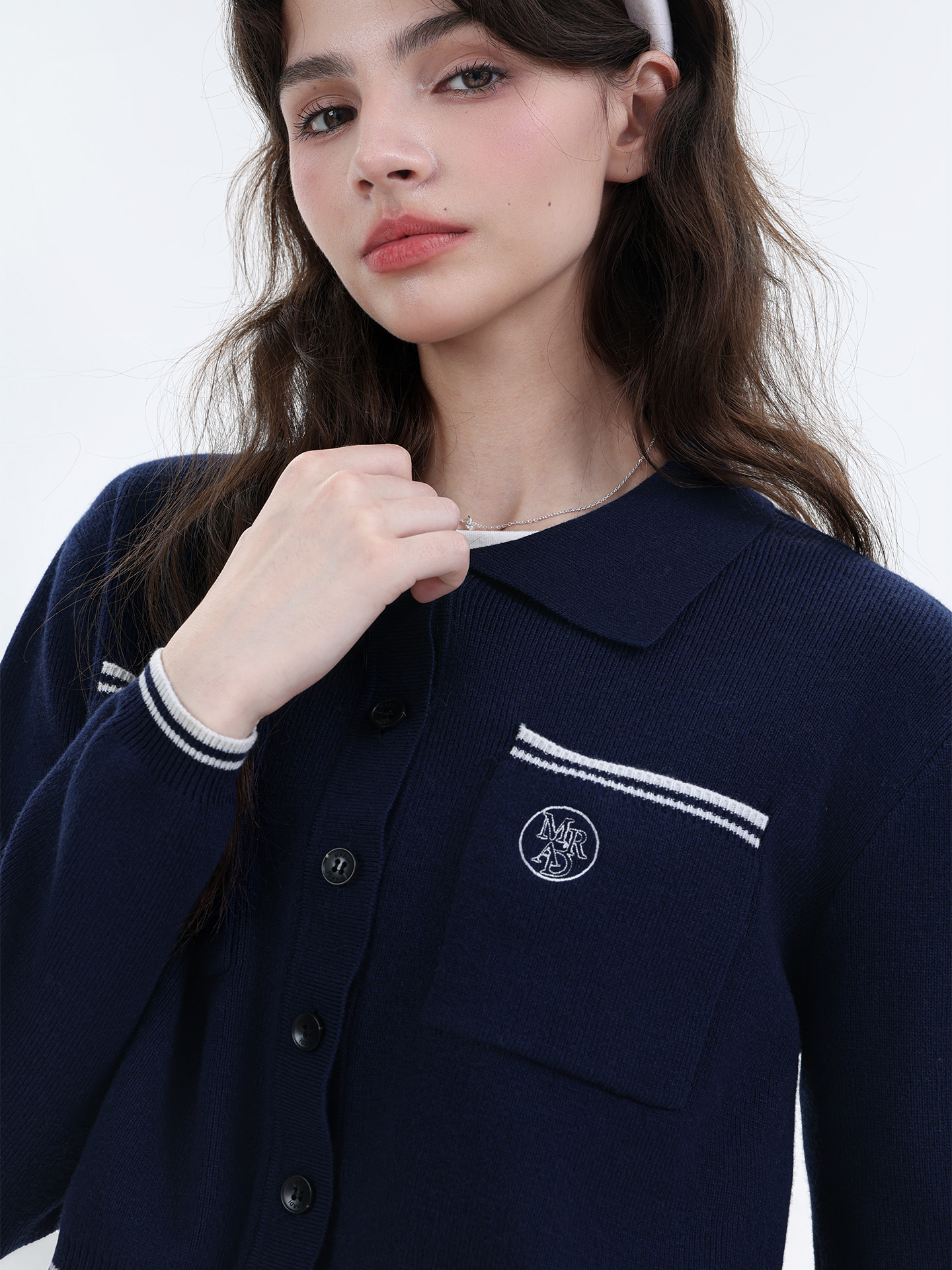 Mardi韩系轻奢POLO领毛衣25秋冬季新款学院风套装休闲针织衫上衣