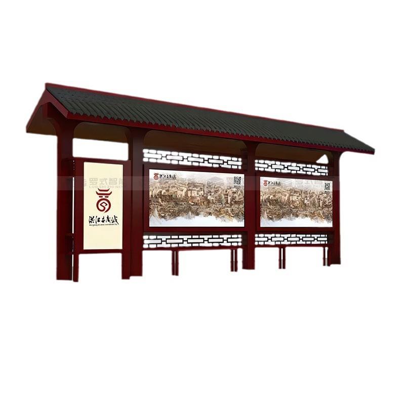 公交候车亭城市古典不锈钢站台电子站牌广告灯箱厂家智能公交站台